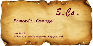 Simonfi Csenge névjegykártya
